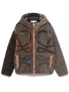 Loewe Anagram-print Hooded Jacket In Neutrals
