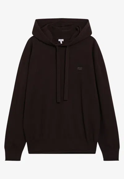 Loewe Anagram Hooded Sweatshirt In Brown