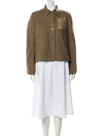 Pre-owned Loewe Anagram Jacket In Green