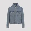 Loewe Anagram Cut-outs Denim Jacket In Mid Blue Denim