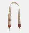 Loewe Bronze Anagram Loop Cotton And Leather Bag Strap In 米色