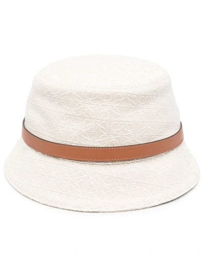 Loewe Anagram Jacquard Bucket Hat In Beige