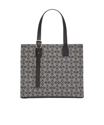Loewe Anagram Jacquard Buckle Horizontal Handbag In Black
