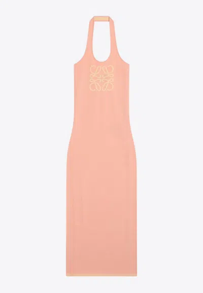Loewe Anagram Jacquard Halterneck Midi Dress