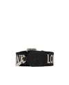 Loewe Anagram-jacquard Reversible Shoulder Strap In Black