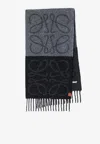 Loewe Anagram Alpaca Blend Scarf In Gray