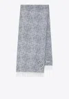 Loewe Anagram Jacquard Wool And Cashmere Scarf In Gray