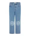 Loewe Cropped Jeans With Anagram Knee Detail In Blue