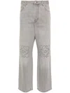 Loewe Anagram Wide-leg Jeans In Grau