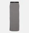 Loewe Anagram Jersey Maxi Skirt In Grey Melange