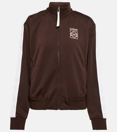 Loewe Anagram Jersey Track Jacket In Brown