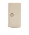 Loewe Anagram Key Case In Pebble Grain Calfskin In Neutral