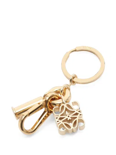 Pre-owned Loewe Anagram Key Ring In Gold