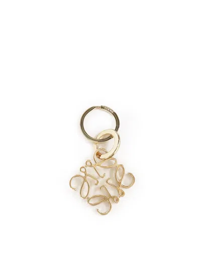 Loewe Anagram Key Ring In Metal With Gold Finish