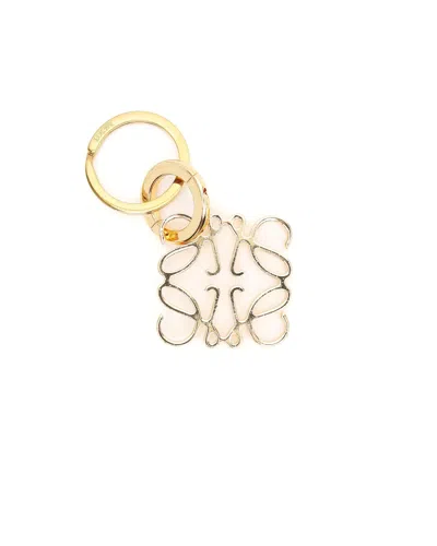 Pre-owned Loewe Anagram Keychain In Gold