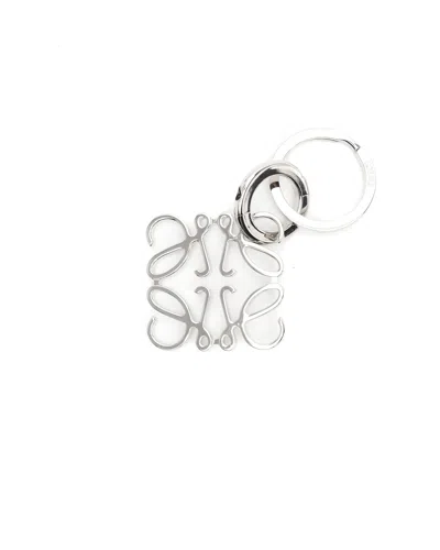 Pre-owned Loewe Anagram Keychain In Silver