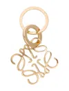 Loewe Anagram Logo-engraved Brass Keyring In Gold