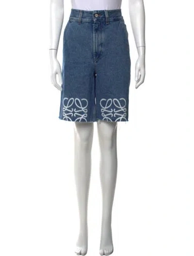 Pre-owned Loewe Anagram Knee-length Shorts In Blue
