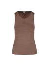 Loewe Embroidered Wool-blend Jersey Tank In Brown