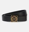 Loewe Anagram Reversible Grained Leather Belt In Black