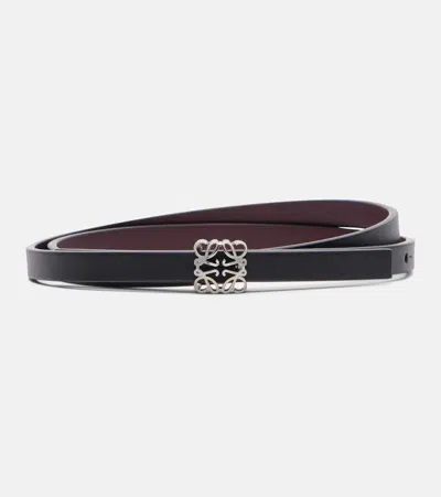 Loewe Anagram Leather Belt In Black