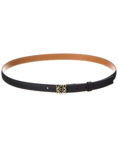 Loewe Anagram Leather Belt In Black