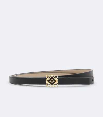 Loewe Anagram Leather Belt In Black