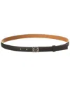 Loewe Textured Calfskin Belt With Gold-tone Buckle In Gray