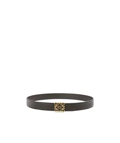 Loewe Anagram Leather Belt In Black