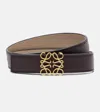 Loewe Anagram Leather Belt In Brown