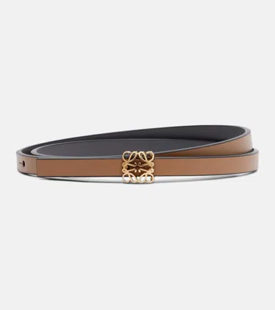 Loewe Anagram Leather Belt In Brown