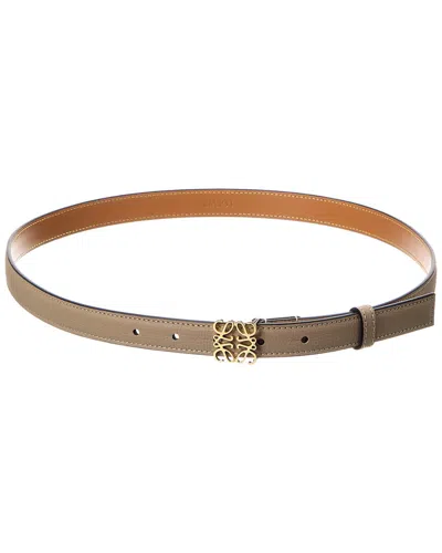 Loewe Anagram Leather Belt In Neutral
