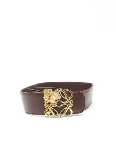 Loewe Anagram Leather Belt, Size 75 In Brown