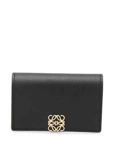 Loewe Anagram Leather Card Case In Black