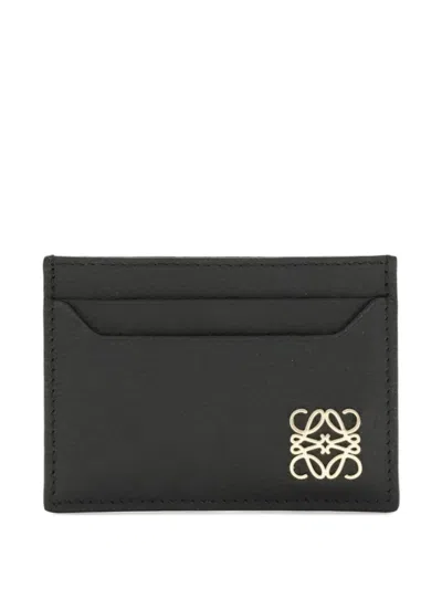 Loewe Anagram Leather Card Case In Black