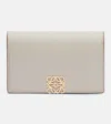 Loewe Anagram Leather Card Case In Gray