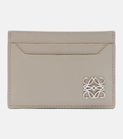 Loewe Anagram Leather Card Holder In Sand