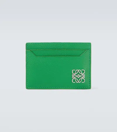 Loewe Anagram Leather Card Holder In Tropical Green