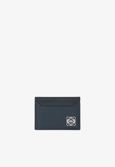 Loewe Anagram Leather Cardholder In Blue