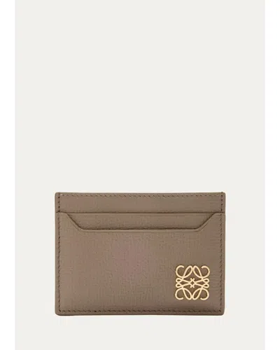 Loewe Anagram Leather Cardholder In Taupe
