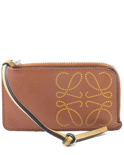 Loewe Anagram Leather Coin Case Wallet (authentic Pre-loved) In White