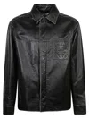 Loewe Anagram Leather Zip-up Overshirt