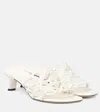 Loewe Petal Anagram Leather Caged Mule Sandals In White