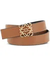 Loewe Anagram Reversible Smooth Calf Leather Belt In Brown