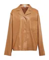 Loewe Pajama-style Blouse In Lambskin In Brown
