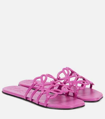 Loewe Women's  X Paula's Ibiza Petal Anagram-embroidered Sandals In Pink