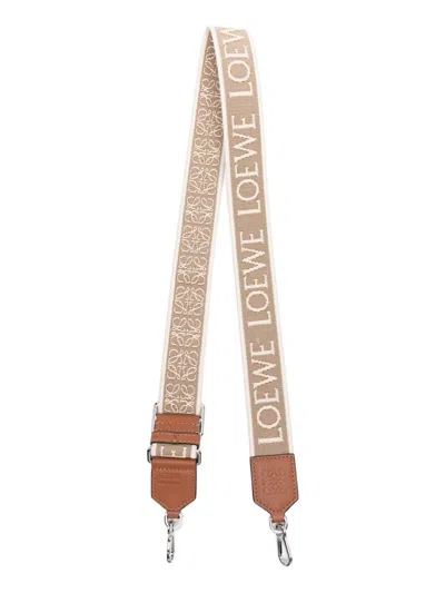 Loewe Anagram Leather Strap Belt In Sand