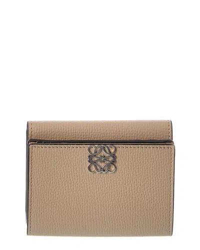 Loewe Anagram Leather Trifold Wallet In Brown