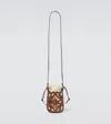 LOEWE ANAGRAM LEATHER-TRIMMED CANVAS BUCKET BAG