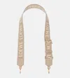 Loewe Anagram Leather-trimmed Strap In Neutral